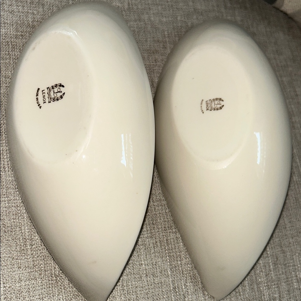 Lenox Cream Ceramic Decorative Dish with Gold Accents - Picture 3 of 5